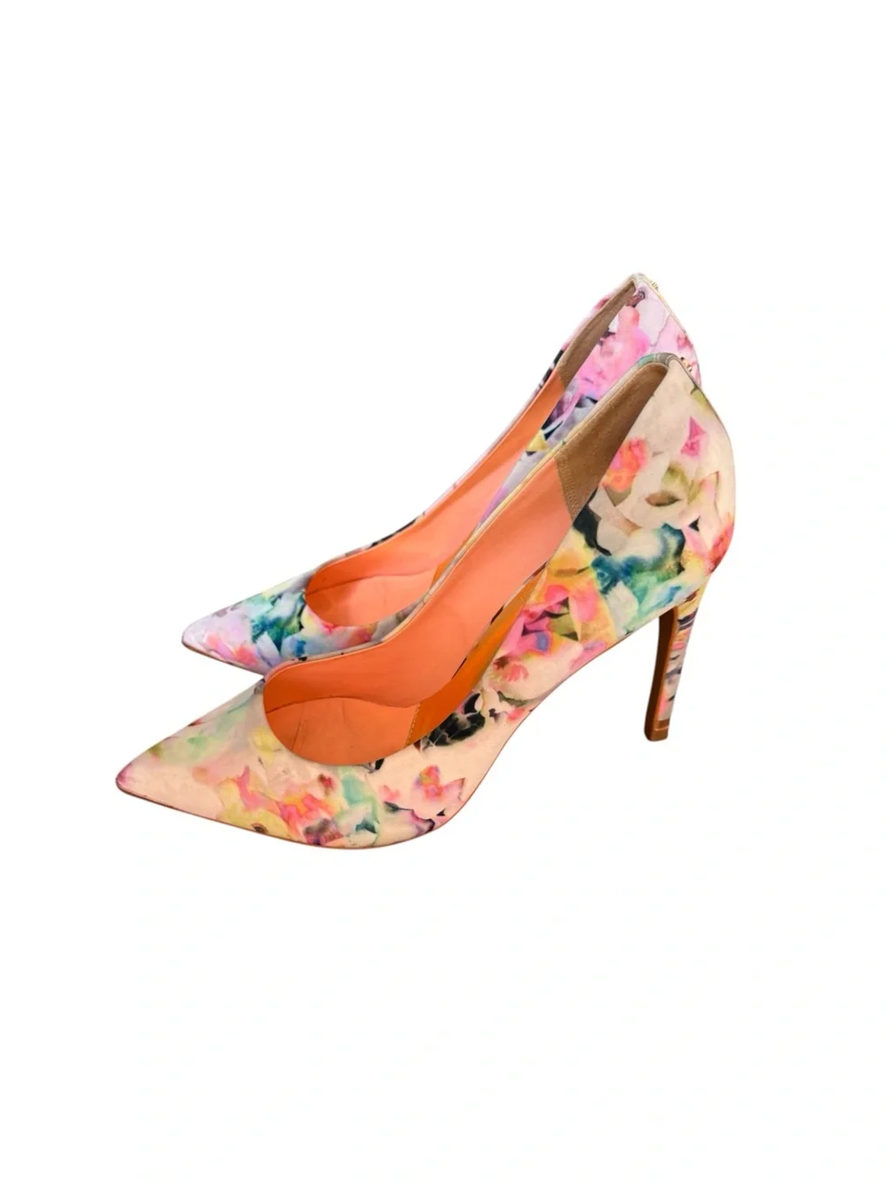 Ted Baker London Floral Watercolor Pointed Toe Stiletto Pumps Heels Size US 10
